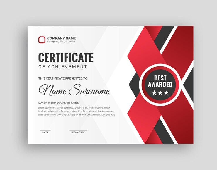 Plantilla de certificado elegante