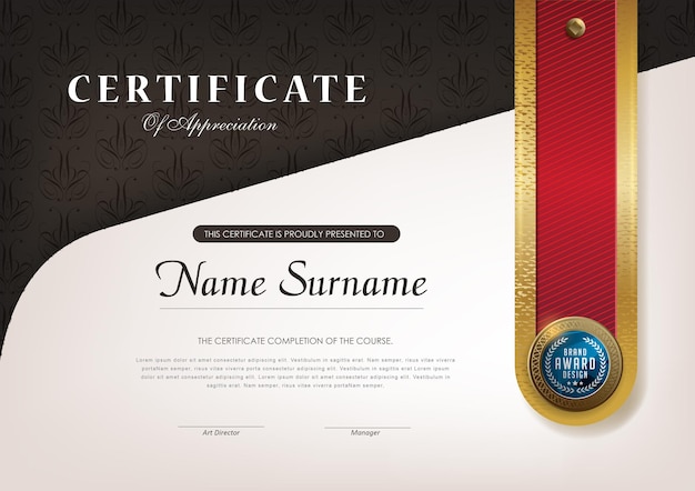 plantilla de certificado con estilo de lujo