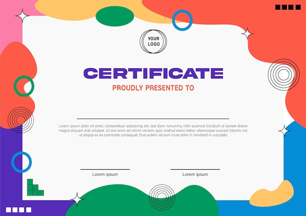 plantilla de certificado con estilo retro