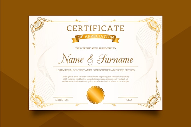 Plantilla de certificado con estilo