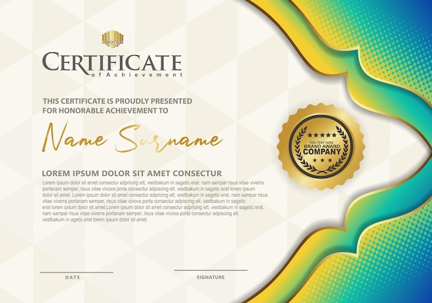 plantilla de certificado con fondo de lujo y textura