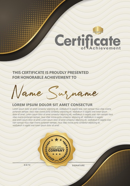 plantilla de certificado con fondo de textura lujosa y elegante