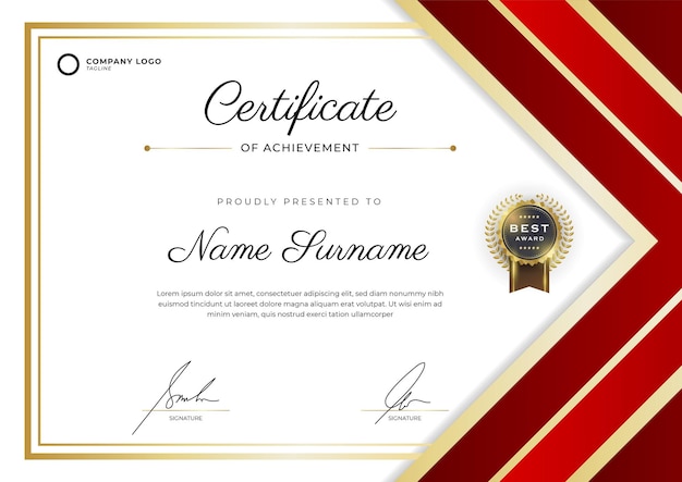 plantilla de certificado con formas planas y ondas fondo horizontal de colores