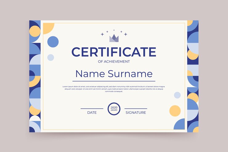 Plantilla de certificado geométrico