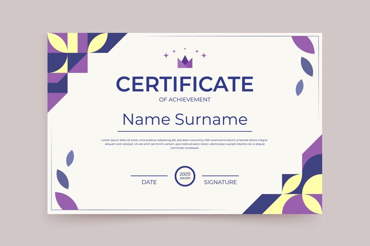 Plantilla de certificado geométrico
