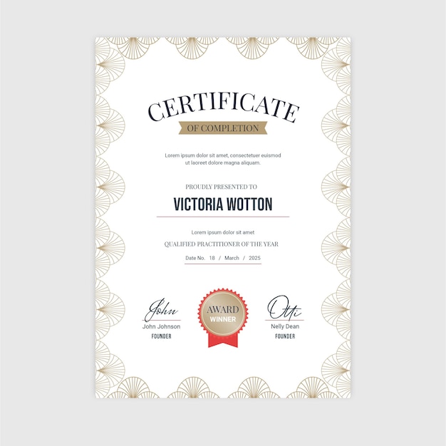 Plantilla de certificado de logro clásico de lujo en Vector V3
