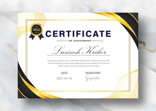 Plantilla de certificado de logro