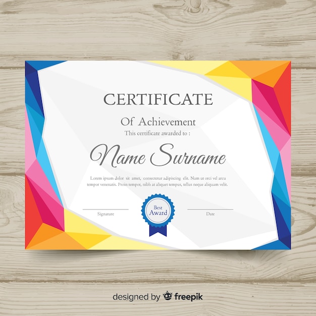 Plantilla de certificado de logro
