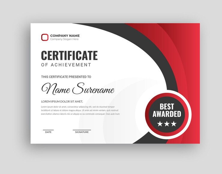Plantilla de certificado de logro