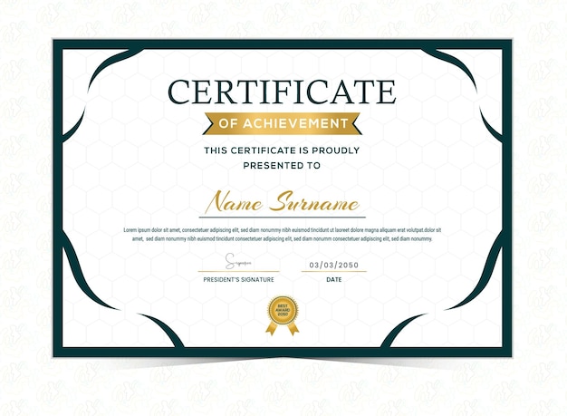 Plantilla de certificado de logro