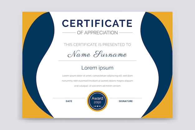 Plantilla de certificado de logros