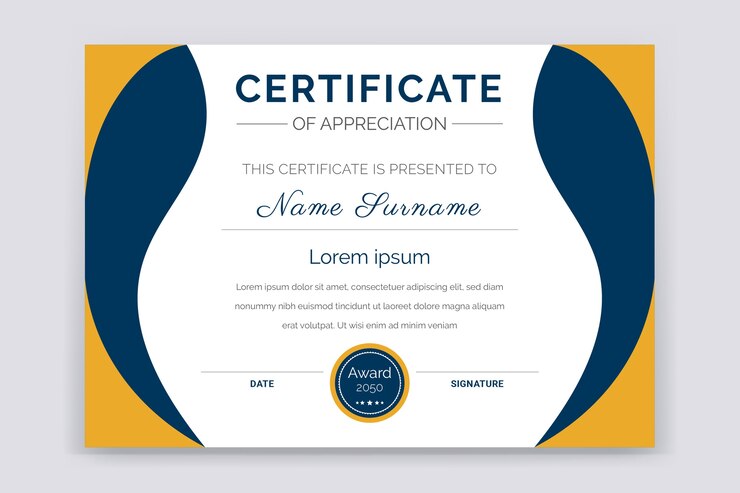 Plantilla de certificado de logros