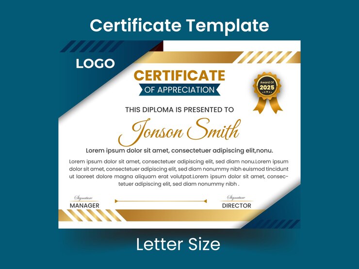 plantilla de certificado de lujo dorado degradado
