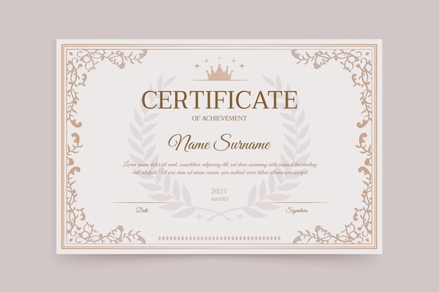 Vector plantilla de certificado de lujo
