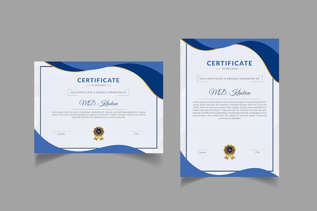 Plantilla de certificado de lujo