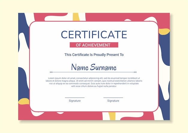 Plantilla de certificado de moda plana moderna