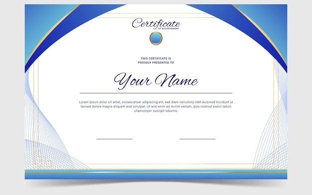 Plantilla de certificado moderna y elegante editable