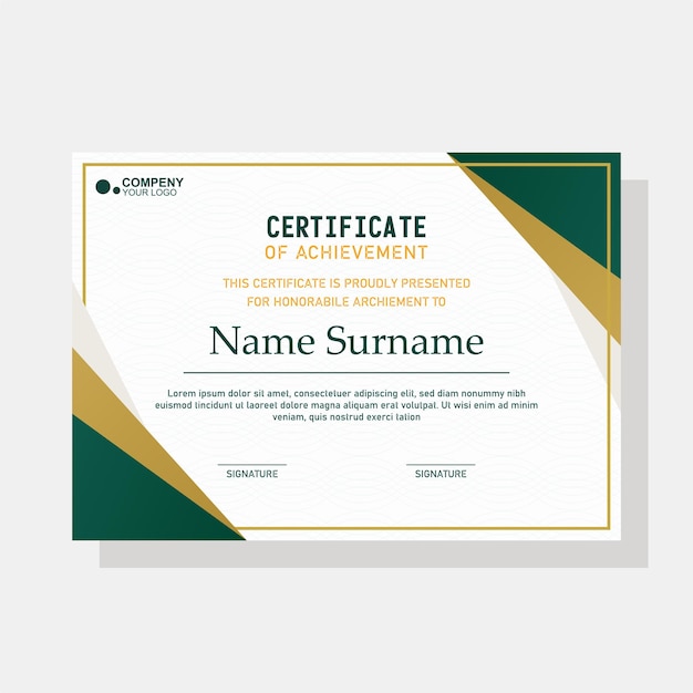 Plantilla de certificado moderna