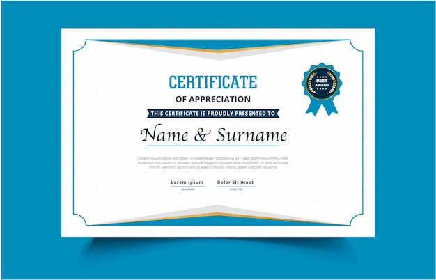 Plantilla de certificado moderno degradado