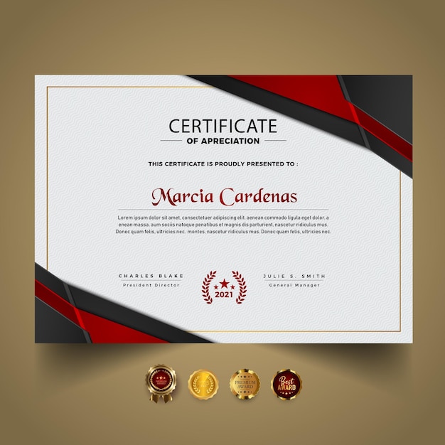 Plantilla de certificado moderno elegante