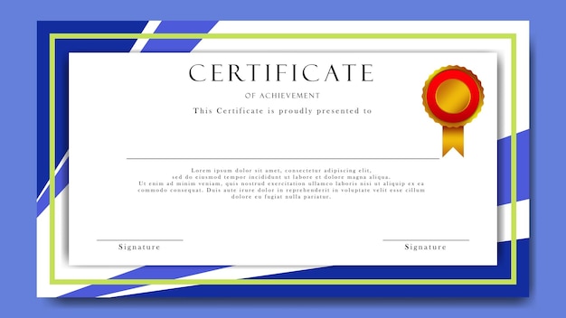 Plantilla de certificado moderno para impresión y digital