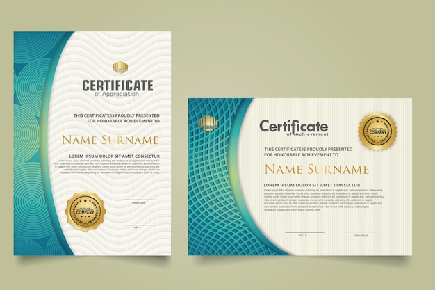 plantilla de certificado moderno de lujo