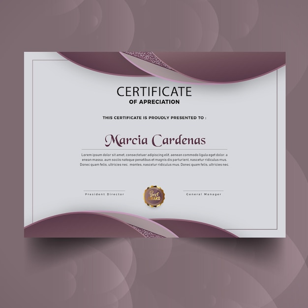 Plantilla de certificado moderno