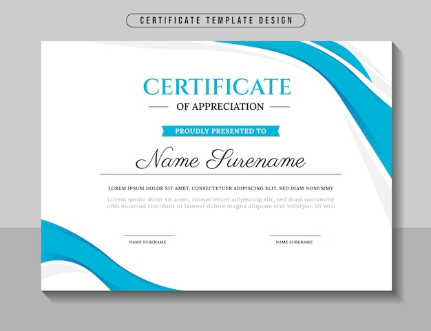 Plantilla de certificado de negocio corporativo elegante moderno Vector Premium