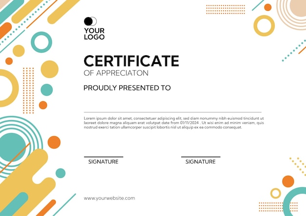 plantilla de certificado de ondas modernas