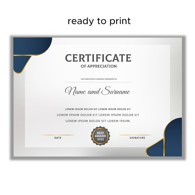 Plantilla de certificado plano vector gratuito