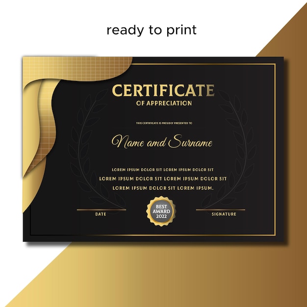 Plantilla de certificado plano vector gratuito