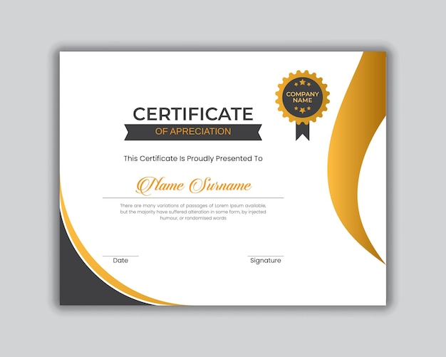 Plantilla de certificado plano de vector libre