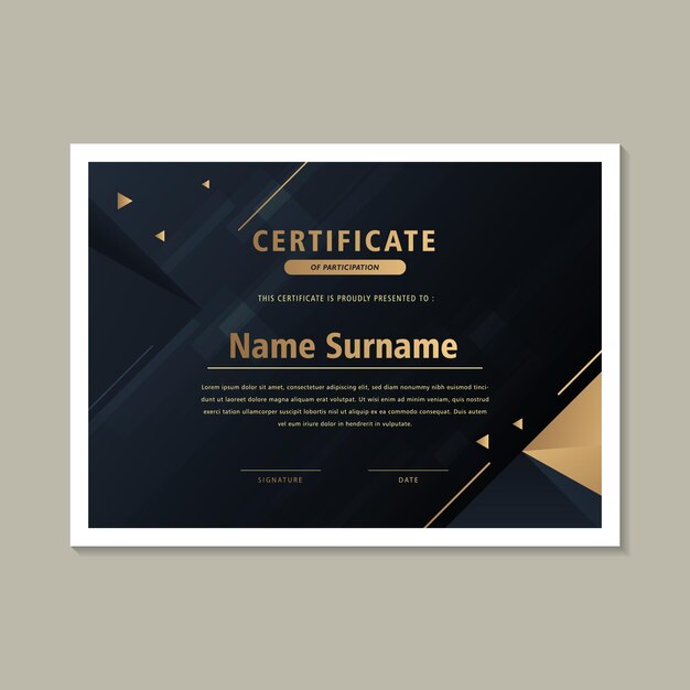 plantilla de certificado de premio de resumen de lujo
