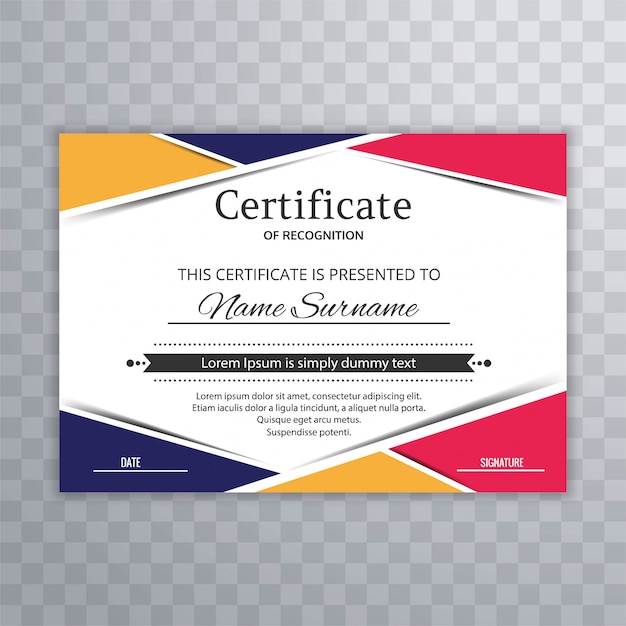 Plantilla de certificado premium