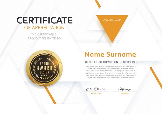 Plantilla de certificado premium