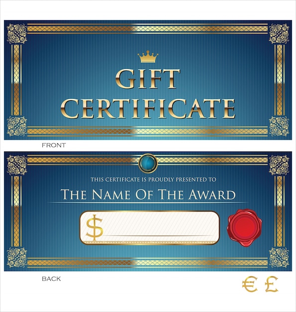 Plantilla de certificado de regalo