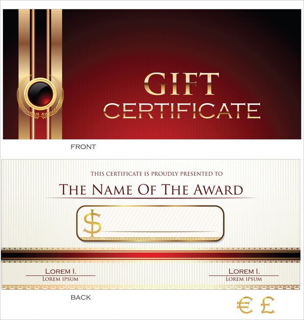 Plantilla de certificado de regalo
