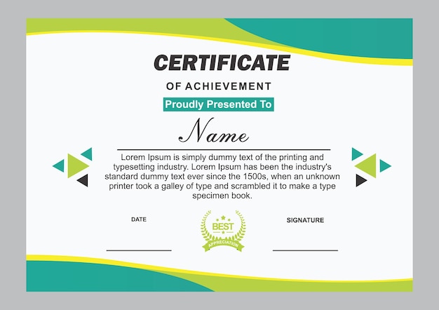 Plantilla de certificado simple y moderna