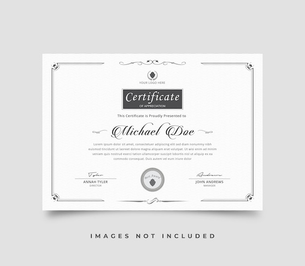 plantilla de certificado de vector