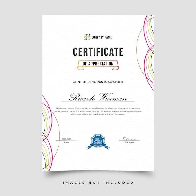 plantilla de certificado de vector