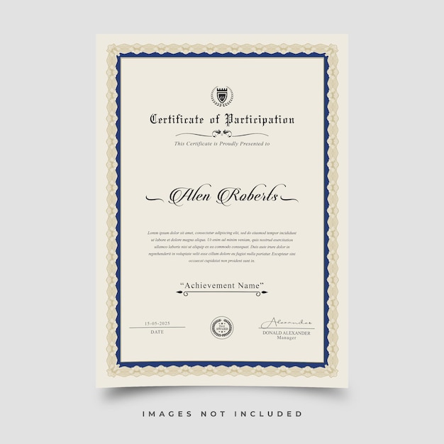 plantilla de certificado de vector