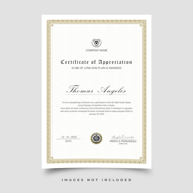 plantilla de certificado de vector