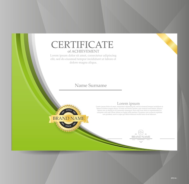 Plantilla de certificado vectorial.