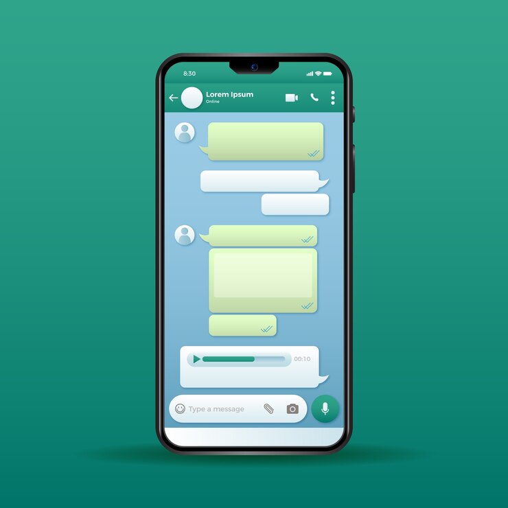 Vector plantilla de chat de whatsapp con gradiente