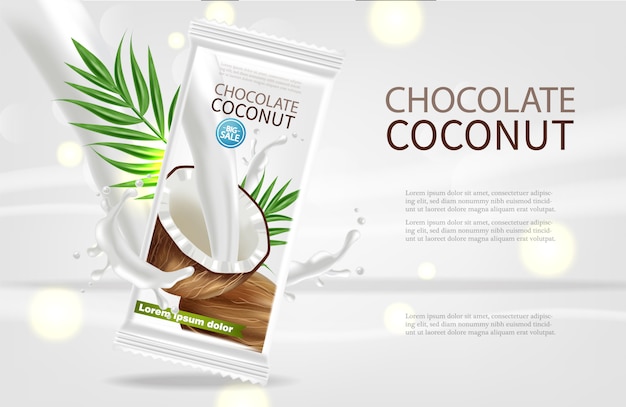 Plantilla de chocolate con coco