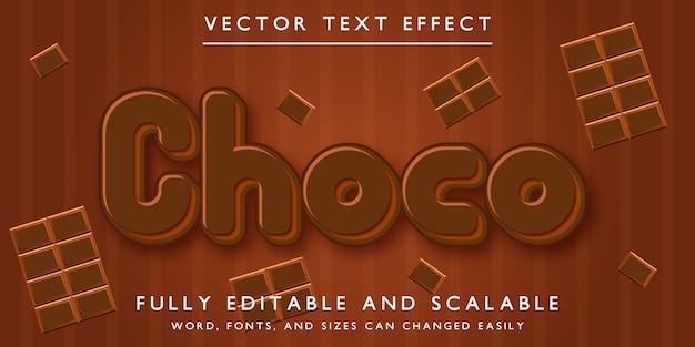 Plantilla de chocolate con efecto de texto editable