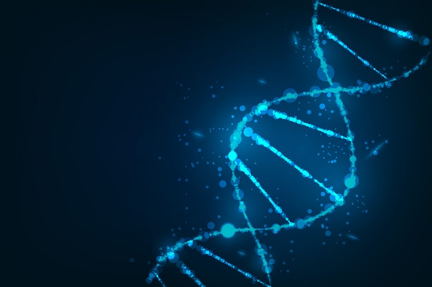 Plantilla de ciencia, fondo de pantalla o banner con moléculas de adn. | Vector Premium Plantilla de ciencia, fondo de pantalla o banner con moléculas de adn. | Vector Premium