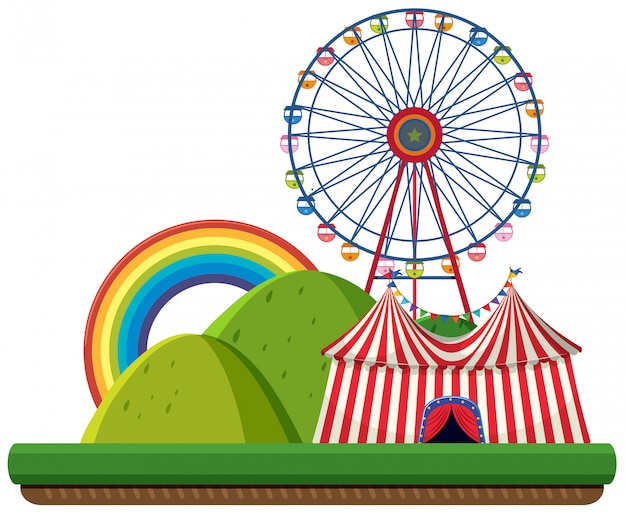 Una plantilla de circo en la naturaleza.