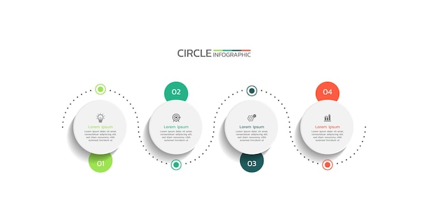 Vector plantilla circular de infografía de negocios con elementos