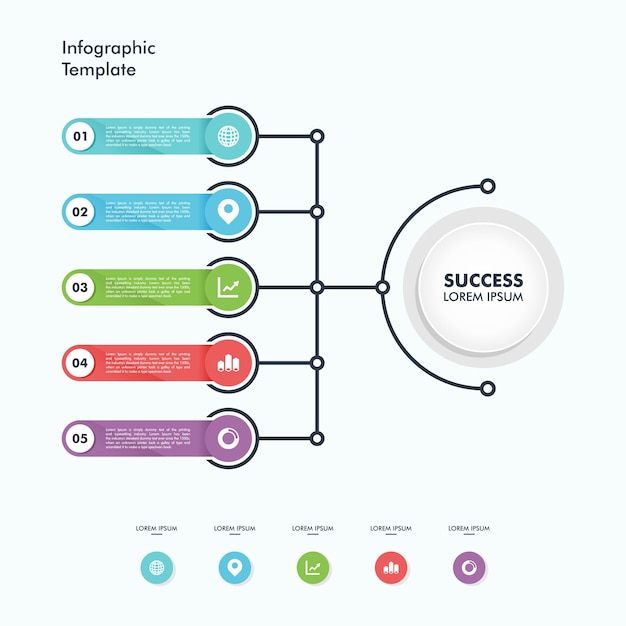 Plantilla de círculo de infografía es simple y moderna
